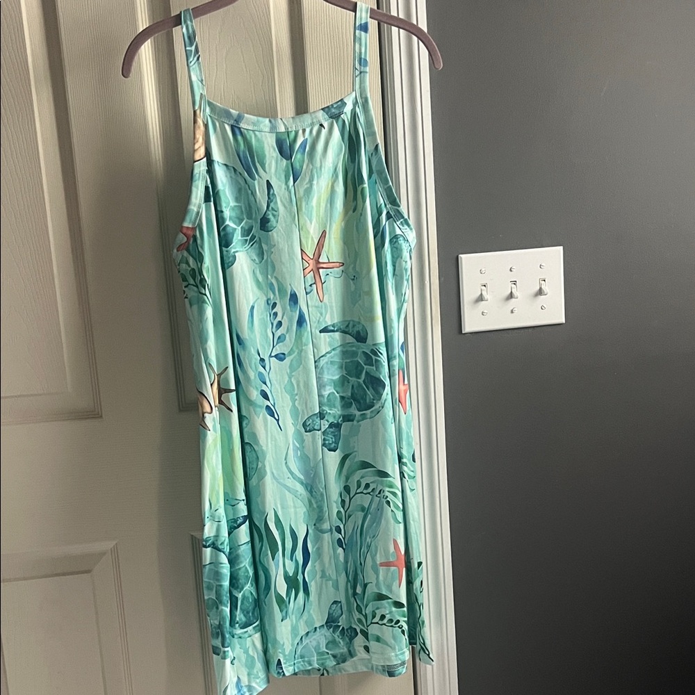 Tropical Sea Life Print Dress